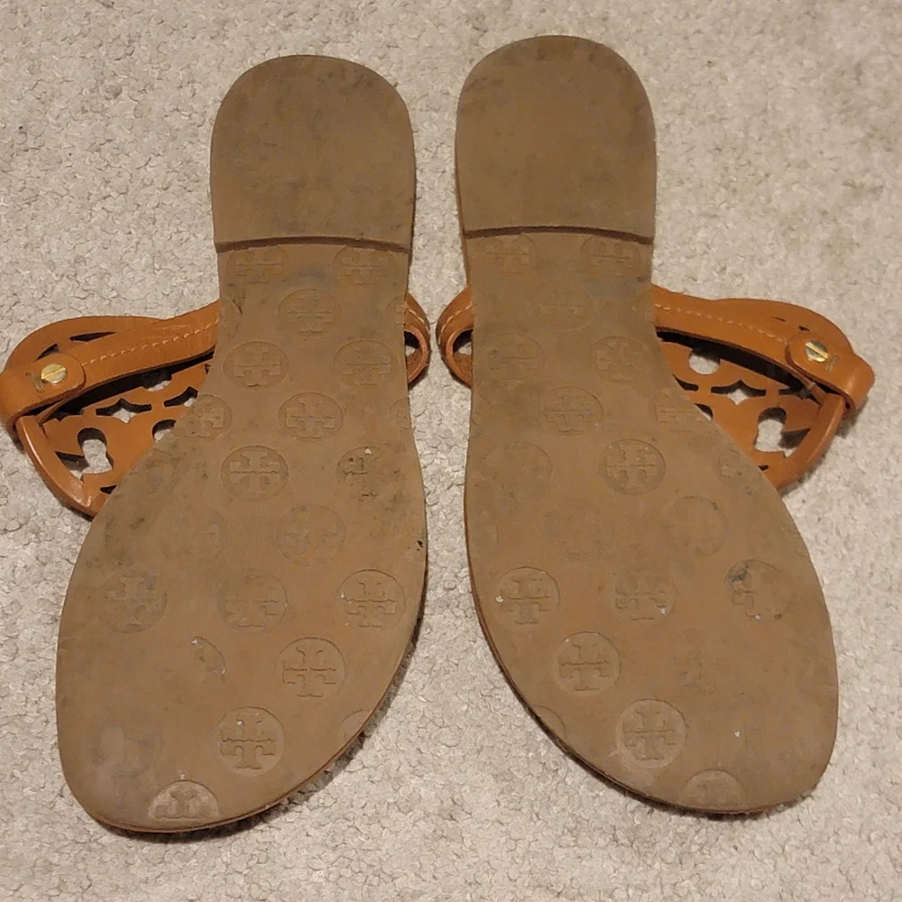 Tory Burch Miller Sandals Vintage Vachetta Size 10.5
